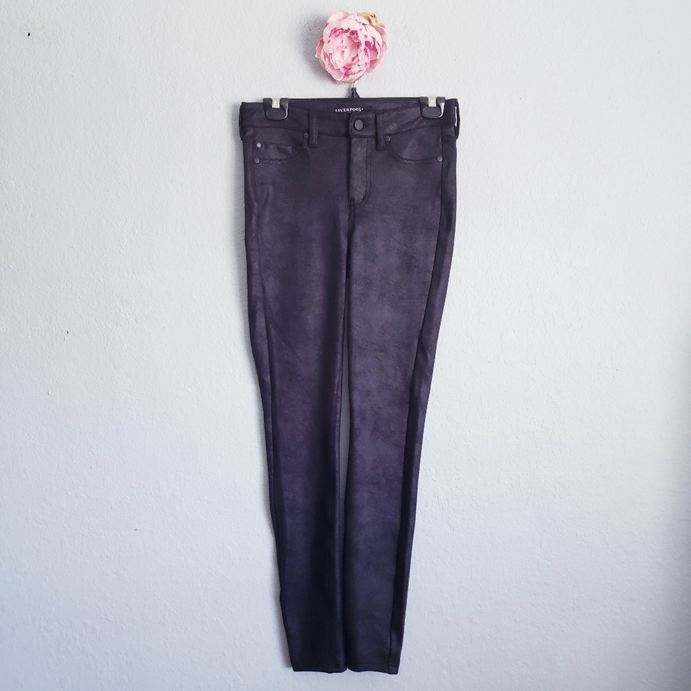 Liverpool Black Coated Skinny Jeggings